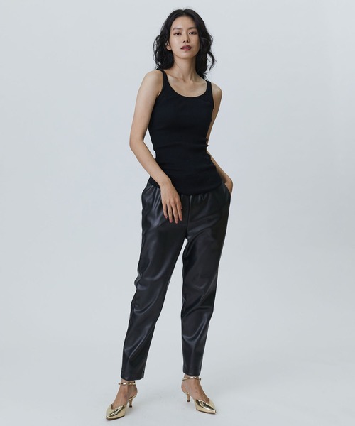 1er Arrondissement(プルミエアロンディスモン)の「WASHABLE FAKE LAMBSKIN パンツ(その他パンツ・レディース・ブラック・38/36)」の2枚目の写真