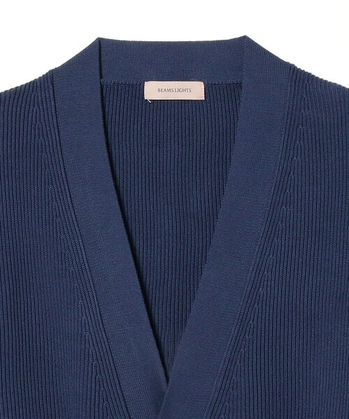 BEAMS LIGHTS（ビームスライツ）の「BEAMS LIGHTS / 9ゲージ シルケット 畦編み カーディガン 22（カーディガン/ボレロ・メンズ・ブラック/ネイビー・SMALL/MEDIUM/LARGE）」の11枚目の写真