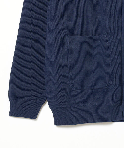 BEAMS LIGHTS（ビームスライツ）の「BEAMS LIGHTS / 9ゲージ シルケット 畦編み カーディガン 22（カーディガン/ボレロ・メンズ・ブラック/ネイビー・SMALL/MEDIUM/LARGE）」の13枚目の写真