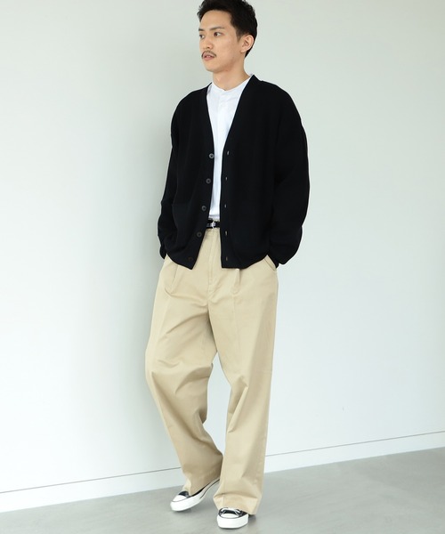 BEAMS LIGHTS（ビームスライツ）の「BEAMS LIGHTS / 9ゲージ シルケット 畦編み カーディガン 22（カーディガン/ボレロ・メンズ・ブラック/ネイビー・SMALL/MEDIUM/LARGE）」の15枚目の写真