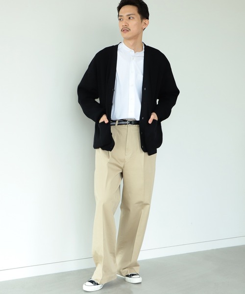 BEAMS LIGHTS（ビームスライツ）の「BEAMS LIGHTS / 9ゲージ シルケット 畦編み カーディガン 22（カーディガン/ボレロ・メンズ・ブラック/ネイビー・SMALL/MEDIUM/LARGE）」の16枚目の写真