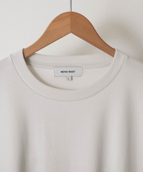 MONO-MART（モノマート）の「リラックスルーズベーシックT オーバーサイズ ラスティックコットン L/Sカットソー（Tシャツ/カットソー・メンズ・ホワイト/ブラック/ダークオリーブ/グレイッシュブルー/チャコール/ライトベージュ/ライトグレー/グレー系/ライトブルー/オリーブ/スモークピンク/パープル/ベージュ/ライトブラウン/ブラウン/ダークネイビー/スモークグレー/ライトグリーン/チェリーレッド/ダークブラウン/ダークブルー・M/L/S/XL）」の22枚目の写真