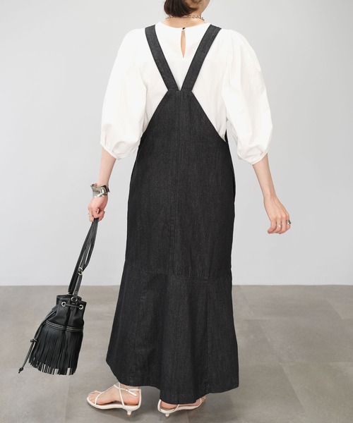 ＡＮＤＪ（アンドジェイ）の「【2022/AW】10ozデニムマーメイドサロペットワンピース（サロペット/オーバーオール・レディース・ブラック/ネイビー・M）」の13枚目の写真