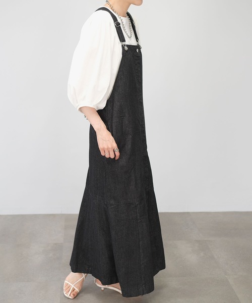 ＡＮＤＪ（アンドジェイ）の「【2022/AW】10ozデニムマーメイドサロペットワンピース（サロペット/オーバーオール・レディース・ブラック/ネイビー・M）」の11枚目の写真