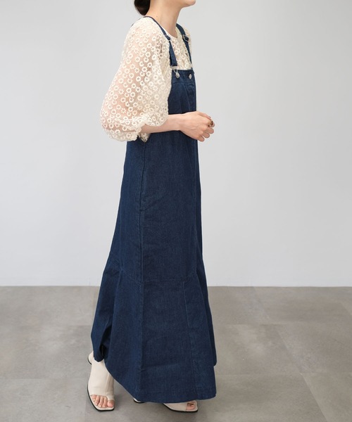 ＡＮＤＪ（アンドジェイ）の「【2022/AW】10ozデニムマーメイドサロペットワンピース（サロペット/オーバーオール・レディース・ブラック/ネイビー・M）」の4枚目の写真