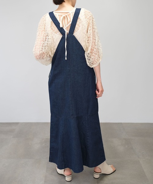 ＡＮＤＪ（アンドジェイ）の「【2022/AW】10ozデニムマーメイドサロペットワンピース（サロペット/オーバーオール・レディース・ブラック/ネイビー・M）」の14枚目の写真