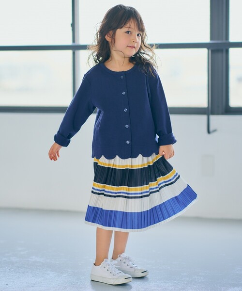 SHOO・LA・RUE（シューラルー）の「◆【100-140cm】裾スカラップ裏毛カーディガン（カーディガン/ボレロ・キッズ・ネイビー/ライトパープル/ブラック・11/10/12/13/14）」の11枚目の写真