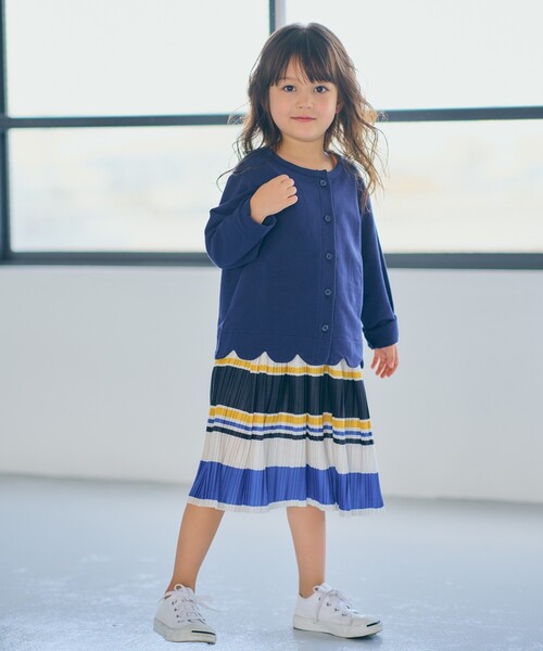 SHOO・LA・RUE（シューラルー）の「◆【100-140cm】裾スカラップ裏毛カーディガン（カーディガン/ボレロ・キッズ・ネイビー/ライトパープル/ブラック・11/10/12/13/14）」の13枚目の写真