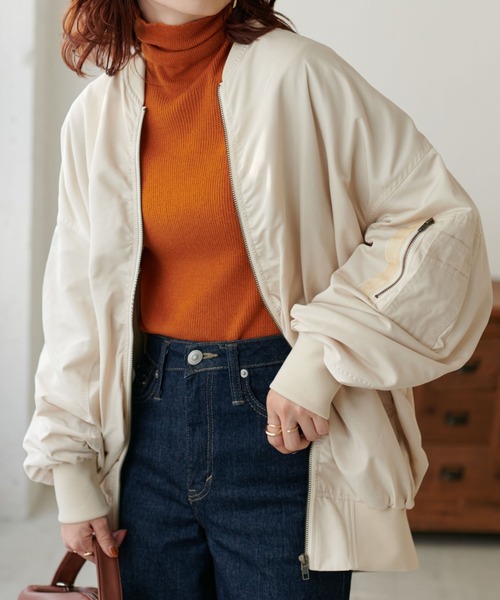 DISCOAT（ディスコート）の「ビッグMA1（MA-1・レディース・ホワイト系その他/ブラック/カーキ・FREE）」の2枚目の写真