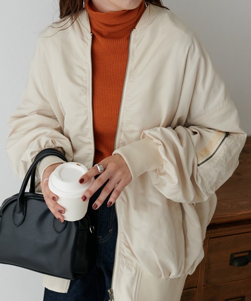 DISCOAT（ディスコート）の「ビッグMA1（MA-1・レディース・ホワイト系その他/ブラック/カーキ・FREE）」の5枚目の写真