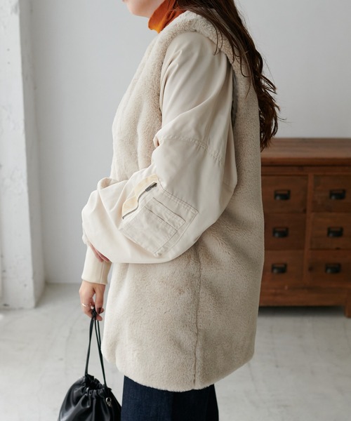 DISCOAT（ディスコート）の「ビッグMA1（MA-1・レディース・ホワイト系その他/ブラック/カーキ・FREE）」の9枚目の写真