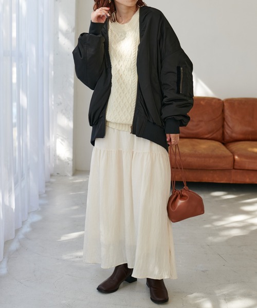 DISCOAT（ディスコート）の「ビッグMA1（MA-1・レディース・ホワイト系その他/ブラック/カーキ・FREE）」の13枚目の写真