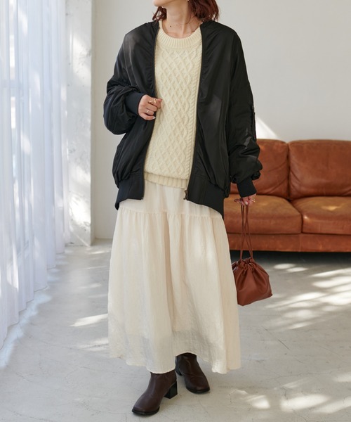 DISCOAT（ディスコート）の「ビッグMA1（MA-1・レディース・ホワイト系その他/ブラック/カーキ・FREE）」の14枚目の写真