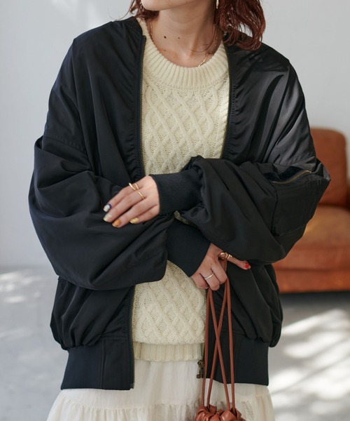 DISCOAT（ディスコート）の「ビッグMA1（MA-1・レディース・ホワイト系その他/ブラック/カーキ・FREE）」の22枚目の写真