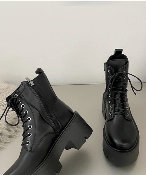 BOTTEGA VENETA プラットフォームソールレースアップブーツ黒　新品 BOTTEGA VENETA ラグレースアップブーツ メンズ | Merci STORE