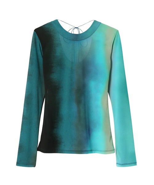 LE CIEL BLEU(ルシェルブルー)の「グラデーションジャージートップス / Gradation Jersey Top(Tシャツ/カットソー・レディース・パープル/グリーン・38/36)」の17枚目の写真