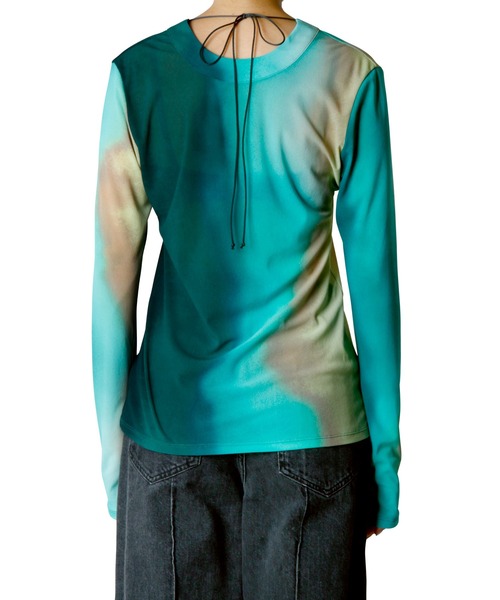 LE CIEL BLEU(ルシェルブルー)の「グラデーションジャージートップス / Gradation Jersey Top(Tシャツ/カットソー・レディース・パープル/グリーン・38/36)」の15枚目の写真
