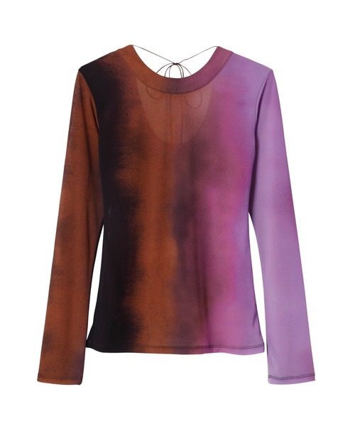 LE CIEL BLEU(ルシェルブルー)の「グラデーションジャージートップス / Gradation Jersey Top(Tシャツ/カットソー・レディース・パープル/グリーン・38/36)」の10枚目の写真