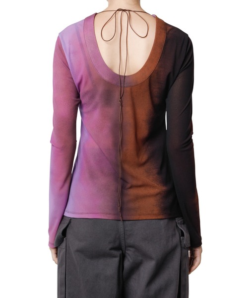 LE CIEL BLEU(ルシェルブルー)の「グラデーションジャージートップス / Gradation Jersey Top(Tシャツ/カットソー・レディース・パープル/グリーン・38/36)」の7枚目の写真