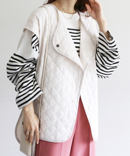 DISCOAT（ディスコート）の「キルティングベスト（ベスト・レディース・カーキ/ブラック/アイボリー・FREE）」の19枚目の写真