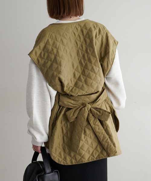 DISCOAT（ディスコート）の「キルティングベスト（ベスト・レディース・カーキ/ブラック/アイボリー・FREE）」の15枚目の写真