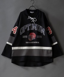 SITRY | wide silhouette lace up hockey shirt/ワイドシルエット レースアップ ホッケー シャツ(スウェット)