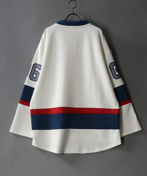 SITRY（シトリー）の「wide silhouette lace up hockey shirt/ワイドシルエット レースアップ ホッケー シャツ（スウェット・メンズ・ホワイト/ブラック/グリーン・M/L）」の11枚目の写真