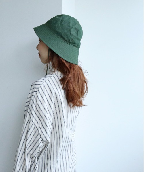 PAR ICI（パーリッシィ）の「コットンナイロンウェザー EDODAKIフィッシャーマンハット（ハット・レディース・グリーン/チャコールグレー・FREE）」の11枚目の写真