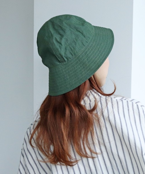 PAR ICI（パーリッシィ）の「コットンナイロンウェザー EDODAKIフィッシャーマンハット（ハット・レディース・グリーン/チャコールグレー・FREE）」の8枚目の写真