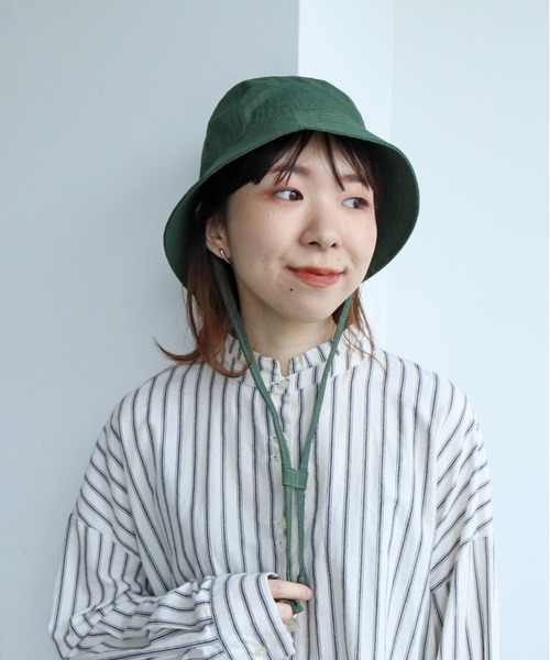 PAR ICI（パーリッシィ）の「コットンナイロンウェザー EDODAKIフィッシャーマンハット（ハット・レディース・グリーン/チャコールグレー・FREE）」の10枚目の写真