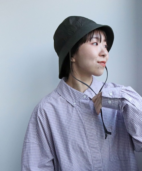 PAR ICI（パーリッシィ）の「コットンナイロンウェザー EDODAKIフィッシャーマンハット（ハット・レディース・グリーン/チャコールグレー・FREE）」の22枚目の写真