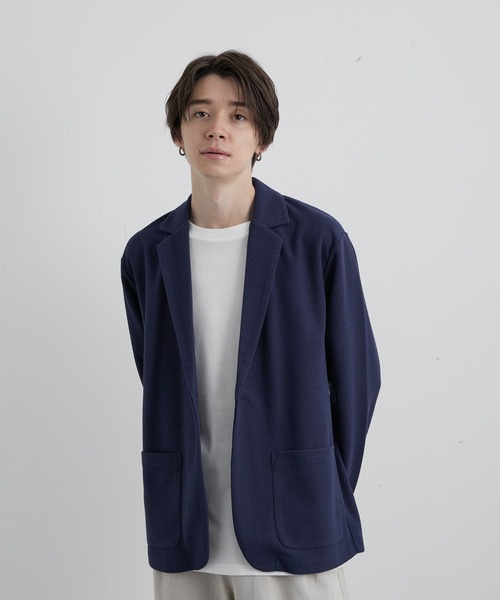 JUNRED(ジュンレッド)の「ダイヤ鹿子ジャケット(テーラードジャケット・メンズ・ブラック/ネイビー・LL/M/L)」の1枚目の写真