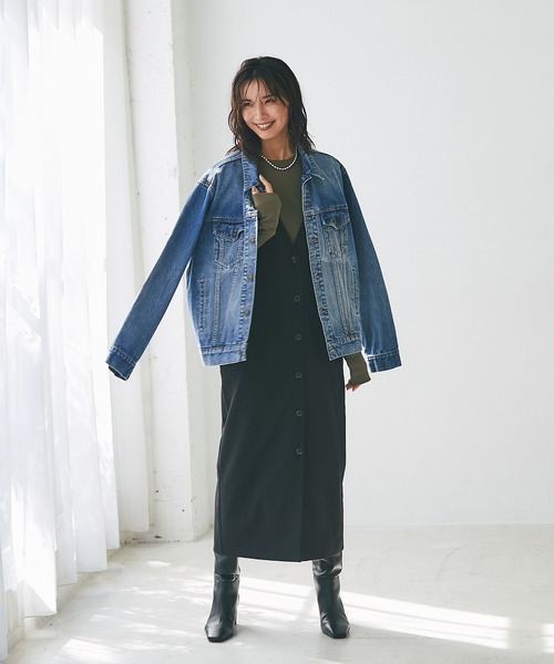 RIVE DROITE（リヴドロワ）の「着回し力抜群！/マルチWAYウールライクジャンスカワンピース（ジャンパースカート・レディース・ブラック/チャコールグレー/ブラウン・FREE）」の19枚目の写真