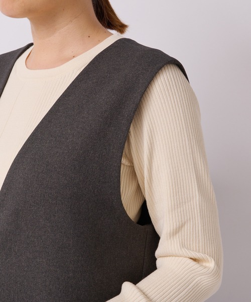 RIVE DROITE（リヴドロワ）の「着回し力抜群！/マルチWAYウールライクジャンスカワンピース（ジャンパースカート・レディース・ブラック/チャコールグレー/ブラウン・FREE）」の20枚目の写真