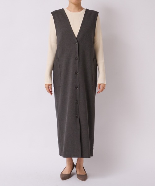 RIVE DROITE（リヴドロワ）の「着回し力抜群！/マルチWAYウールライクジャンスカワンピース（ジャンパースカート・レディース・ブラック/チャコールグレー/ブラウン・FREE）」の22枚目の写真