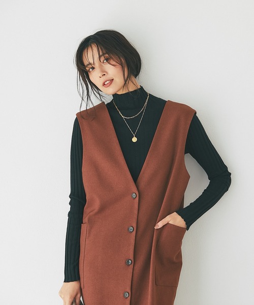 RIVE DROITE（リヴドロワ）の「着回し力抜群！/マルチWAYウールライクジャンスカワンピース（ジャンパースカート・レディース・ブラック/チャコールグレー/ブラウン・FREE）」の13枚目の写真