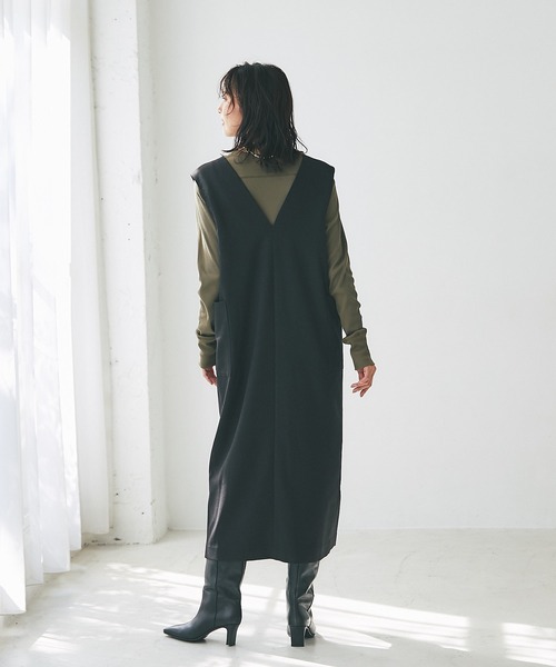 RIVE DROITE（リヴドロワ）の「着回し力抜群！/マルチWAYウールライクジャンスカワンピース（ジャンパースカート・レディース・ブラック/チャコールグレー/ブラウン・FREE）」の16枚目の写真