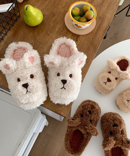 aimoha（アイモハ）の「子犬のフワフワモコモコぬいぐるみスリッパ（ルームシューズ/スリッパ・レディース・ホワイト/ベージュ/ダークグレー・23.0cm/24.0cm/25.0cm）」の10枚目の写真