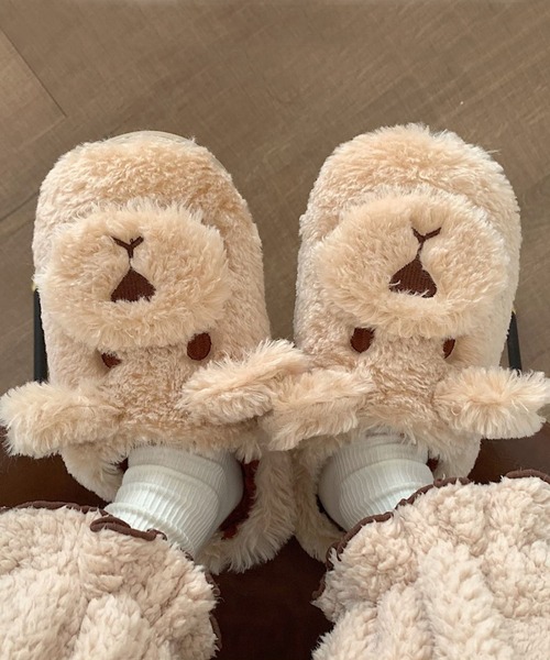 aimoha（アイモハ）の「子犬のフワフワモコモコぬいぐるみスリッパ（ルームシューズ/スリッパ・レディース・ホワイト/ベージュ/ダークグレー・23.0cm/24.0cm/25.0cm）」の12枚目の写真