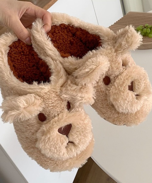 aimoha（アイモハ）の「子犬のフワフワモコモコぬいぐるみスリッパ（ルームシューズ/スリッパ・レディース・ホワイト/ベージュ/ダークグレー・23.0cm/24.0cm/25.0cm）」の15枚目の写真
