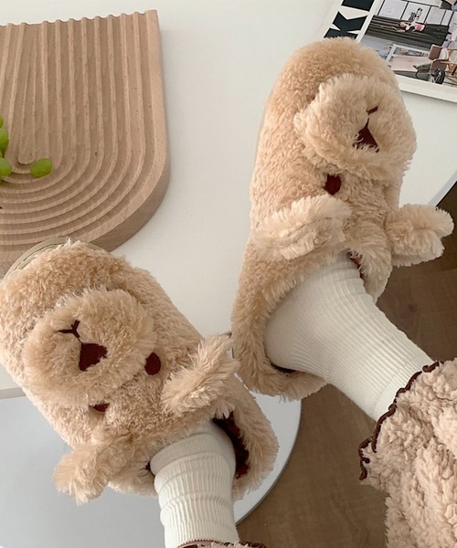 aimoha（アイモハ）の「子犬のフワフワモコモコぬいぐるみスリッパ（ルームシューズ/スリッパ・レディース・ホワイト/ベージュ/ダークグレー・23.0cm/24.0cm/25.0cm）」の16枚目の写真