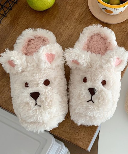 セール】子犬のフワフワモコモコぬいぐるみスリッパ（ルーム