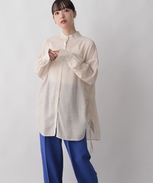 LOWRYS FARM | スタンドドロストブラウス　166619(シャツ/ブラウス)