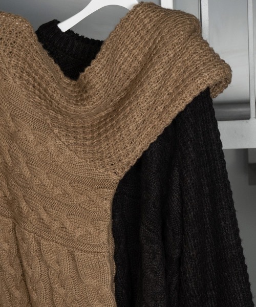 Amiur（エミレ）の「change pattern volume knit（ニット/セーター・レディース・ベージュ/アイボリー/ブラック・FREE）」の12枚目の写真