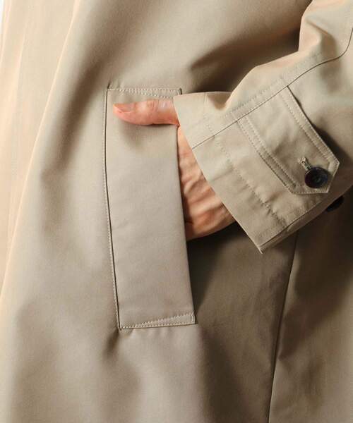 THE SHOP TK （ザ ショップ ティーケー ）の「◆【CLUEL presents】オーバーサイズシャンブレーステンカラーコート（ステンカラーコート・メンズ・ダークブラウン系5/サンドベージュ/チャコールグレー・01/02/03）」の20枚目の写真
