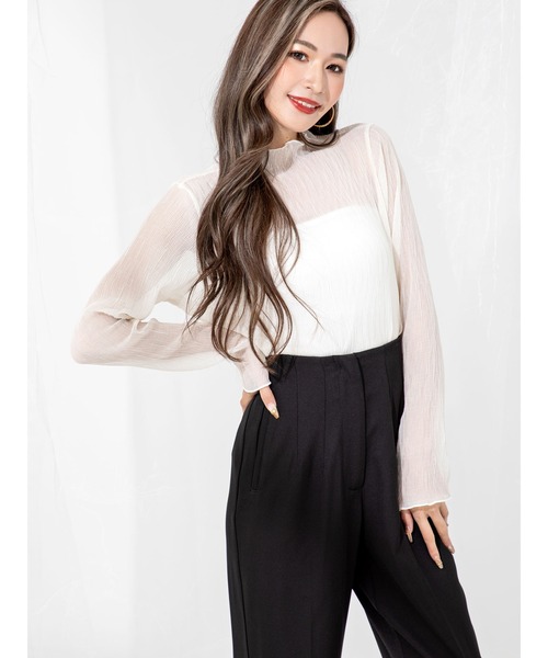DURAS(デュラス)の「ハイウエストタックパンツ(その他パンツ・レディース・ブラック/ブラウン・SMALL/MEDIUM)」の4枚目の写真
