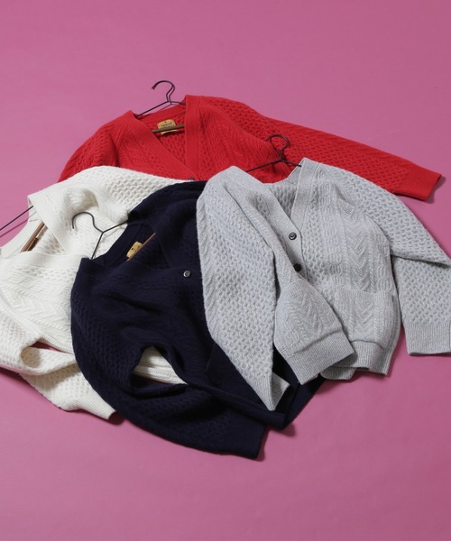 N.(N. Natural Beauty Basic)(エヌエヌナチュラルビューティーベーシック)の「【横田ひかるさん着用】◆ハミルトンケーブルミドルニットカーディガン(カーディガン/ボレロ・レディース・ネイビー/レッド/オフホワイト/杢グレー・MEDIUM)」の17枚目の写真