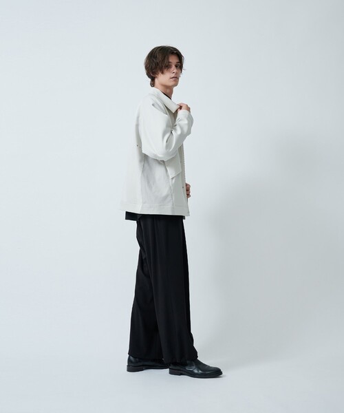 CITY TOKYO（シティトウキョウ）の「【洗える/シワ防止】NEOジェネレーションジップアップブルゾン リラックスフィット/異素材切り替えデザイン（ブルゾン・メンズ・ブラック/グレイッシュベージュ/グリーン・1/3/2）」の11枚目の写真