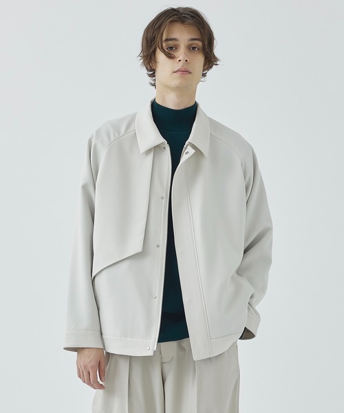 CITY TOKYO（シティトウキョウ）の「【洗える/シワ防止】NEOジェネレーションジップアップブルゾン リラックスフィット/異素材切り替えデザイン（ブルゾン・メンズ・ブラック/グレイッシュベージュ/グリーン・1/3/2）」の2枚目の写真