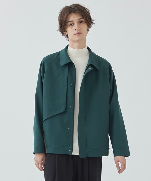 CITY TOKYO（シティトウキョウ）の「【洗える/シワ防止】NEOジェネレーションジップアップブルゾン リラックスフィット/異素材切り替えデザイン（ブルゾン・メンズ・ブラック/グレイッシュベージュ/グリーン・1/3/2）」の3枚目の写真